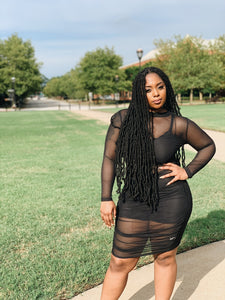 Black Mesh 3 Piece Dress